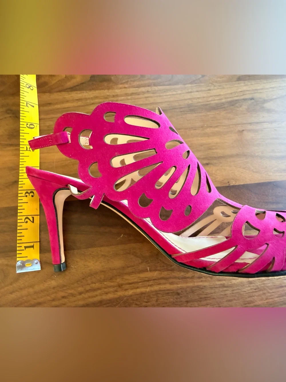 Women's Klub Nico Fuchsia Cutout Suede heels - size 38/US 9